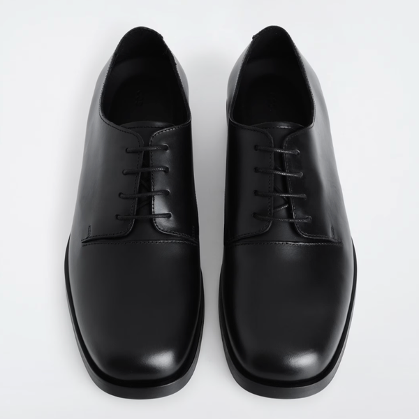 Cos Square-Toe Leather Derby Shoes