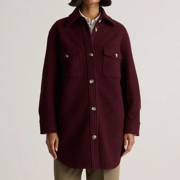 Quince 100% Merino Wool Long Shirt Jacket