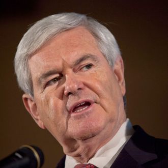 Republican presidential candidate, former Speaker of the House of Representatives Newt Gingrich speaks at a Public Service of New Hampshire (PSNH) town hall meeting on January 9, 2012 in Manchester, New Hampshire.