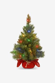Mini árbol de Navidad artificial preiluminado de National Tree Company