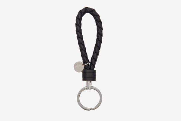 Bottega Veneta Black Intrecciato Loop Key Chain