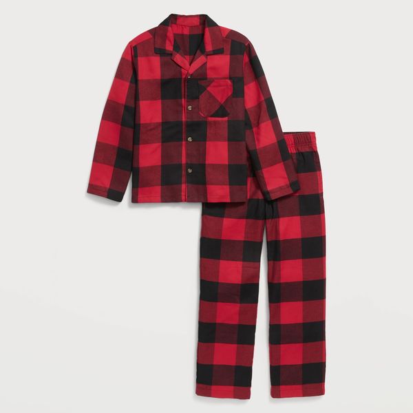 Old Navy Red Buffalo Plaid Flannel Kids' Pajama Set