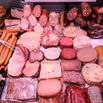 Meat counter in the supermarket