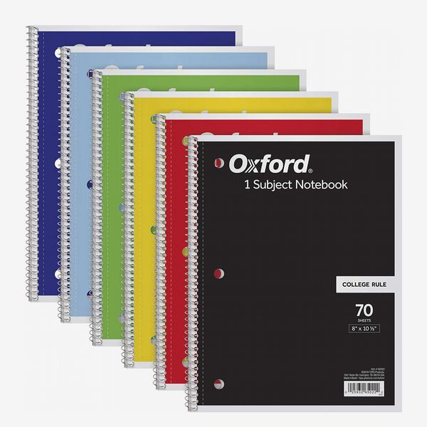 Oxford Notebooks, 8 x 10.5in, College Rule, 6 Pack