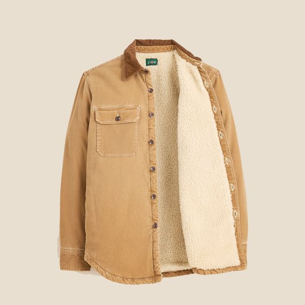 J.Crew Sherpa-Lined Duck Canvas Shirt-Jacket
