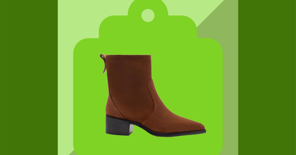 A Pair of Suede Larroudé Boots for $135