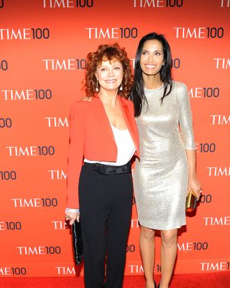 Susan Sarandon, Padma Lakshmi==TIME 100 Gala, TIME's 100 Most Influential People in the World==Jazz at Lincoln Center, NYC==April 29, 2014==?Patrick McMullan==Photo - Paul Bruinooge/PatrickMcMullan.com====