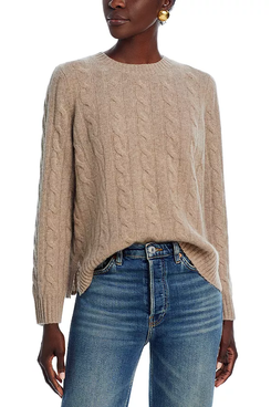 C by Bloomingdale’s Cashmere Cable-Knit Crewneck Sweater