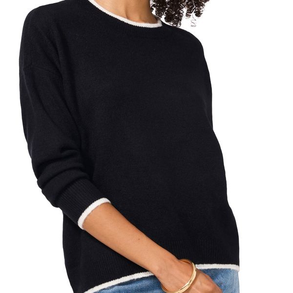 Vince Camuto Tipped Crewneck Sweater