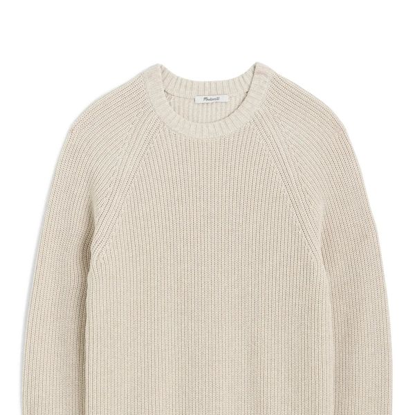 Madewell Shaker Stitch Cotton Sweater - Cream Marl