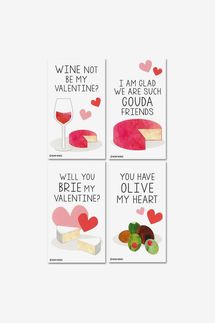 Nerdy Words Mini Wine & Cheese Valentine's Day Cards (24-Pack)