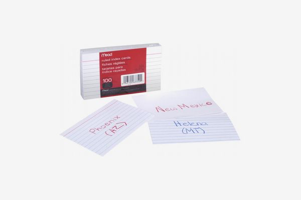 Mead Lined Index Cards, Ruled, 100 Count, 3” x 5”