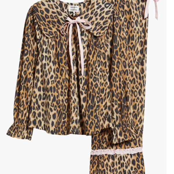 Damson Madder Felice Leopard Print Pajamas