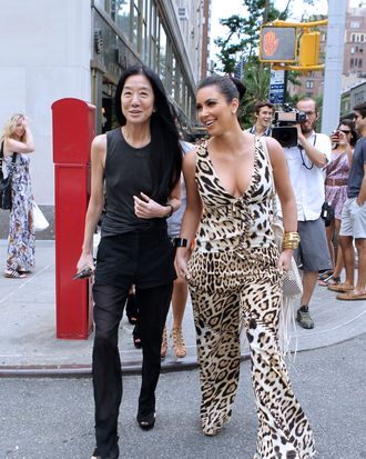 Vera Wang and Kim Kardashian, hanging out super-secretly last week.