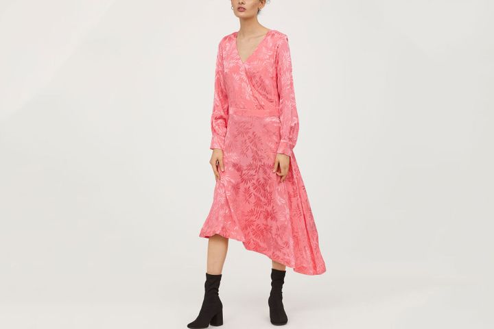 Pink Jacquard-weave Dress