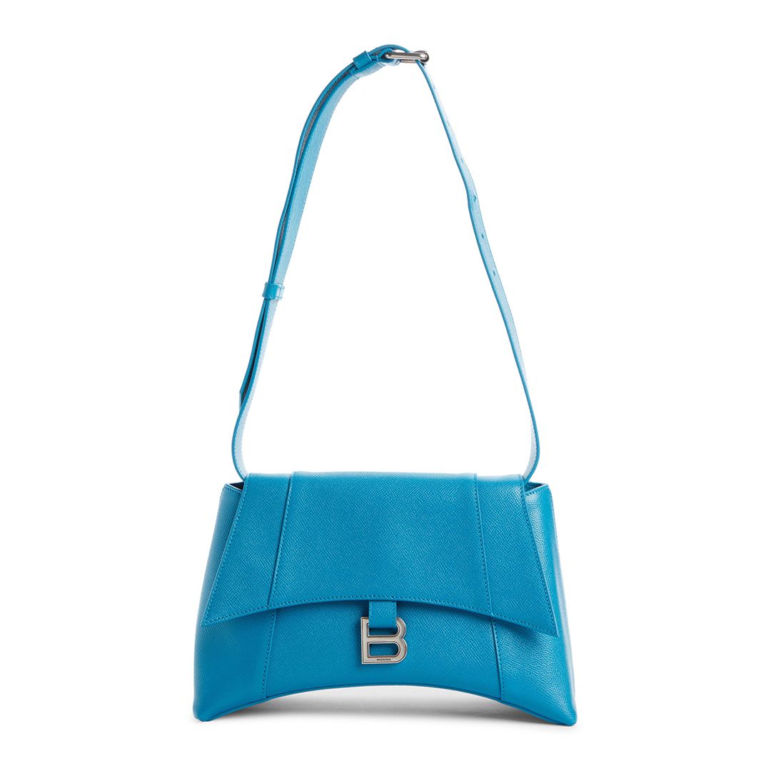 Soft Hourglass Calfskin Leather Shoulder Bag