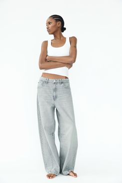 Zara TRF Mid Waist Baggy Balloon Jeans