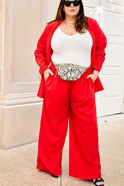 The Drop x Katie Sturino Flame Red Wide Leg Pants