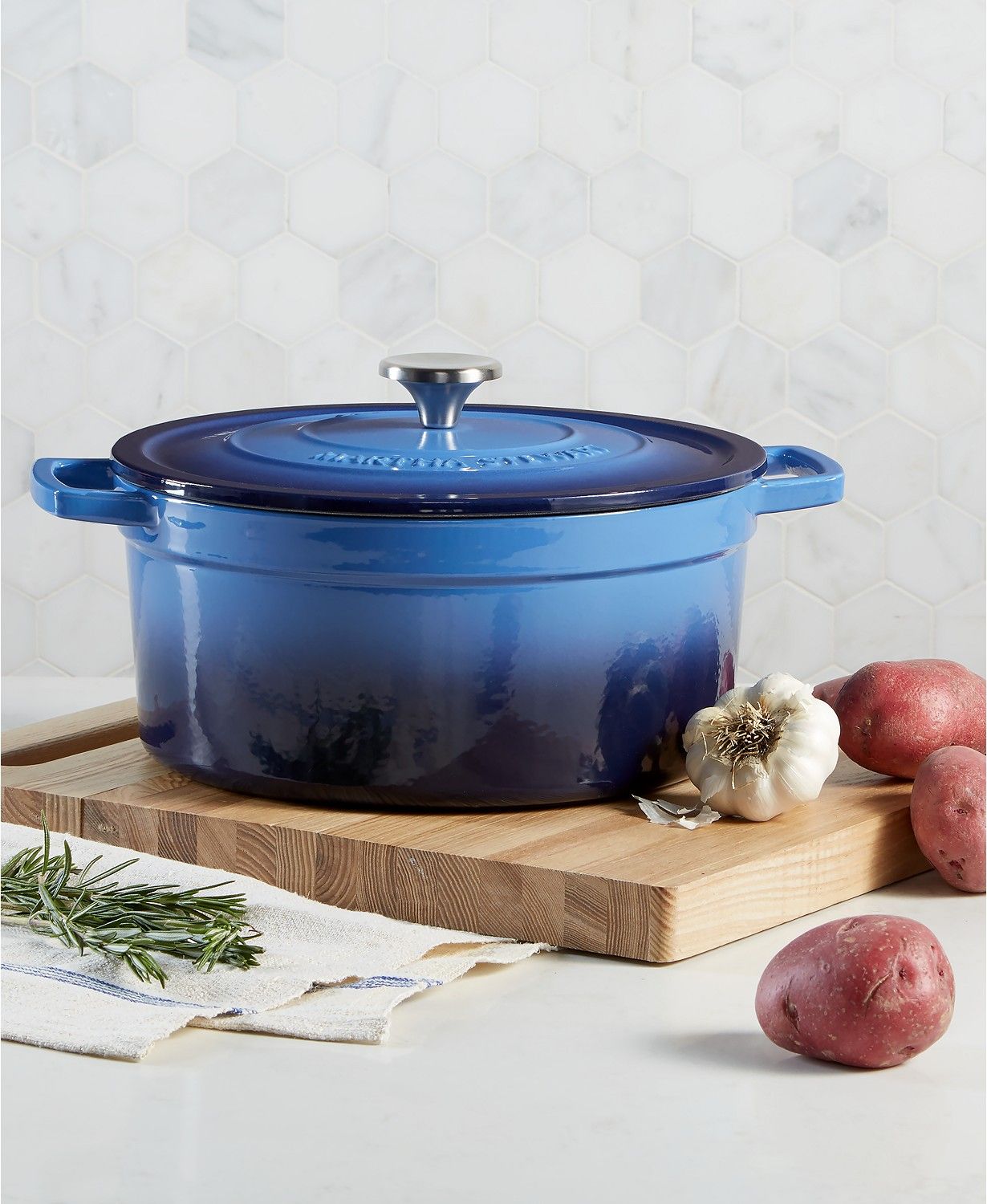 Martha Stewart Collection Green Enameled Cast Iron Round 6-Qt. Dutch Oven,  Created for Macy's - Macy's