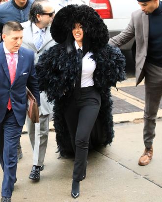 Cardi B Goes to Court in All White: Adrienne Landau x Saulo Villela Faux  Fur Coat , Dior Cat Eye Shades, an Aritzia Ribbed Dress, and Louboutin  Pumps – Fashion Bomb Daily