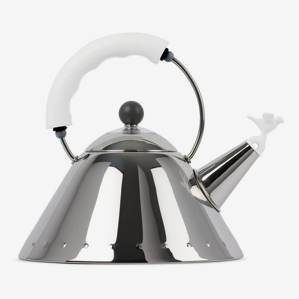 Hervidor Alessi plateado y blanco 9093, 67,6 oz