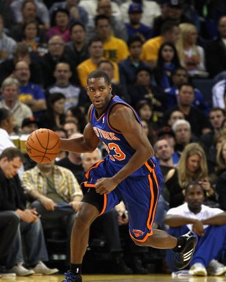 Toney Douglas #23 of the New York Knicks in action against the Golden State Warriors at Oracle Arena on December 28, 2011 in Oakland, California.