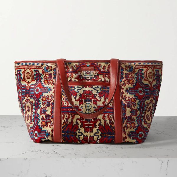 Isabel Marant Darwen Tapestry Velvet & Leather Multicolor Tote Bag