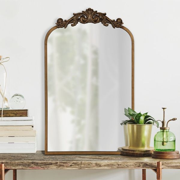 Fleur De Lis Living Anglo Metal Flat Wall Mirror