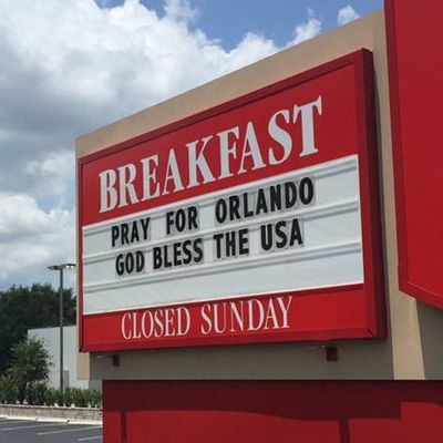 One store's sign after the shooting.
