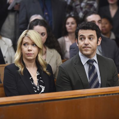 GRINDER: L-R: Mary Elizabeth Ellis and Fred Savage in the 