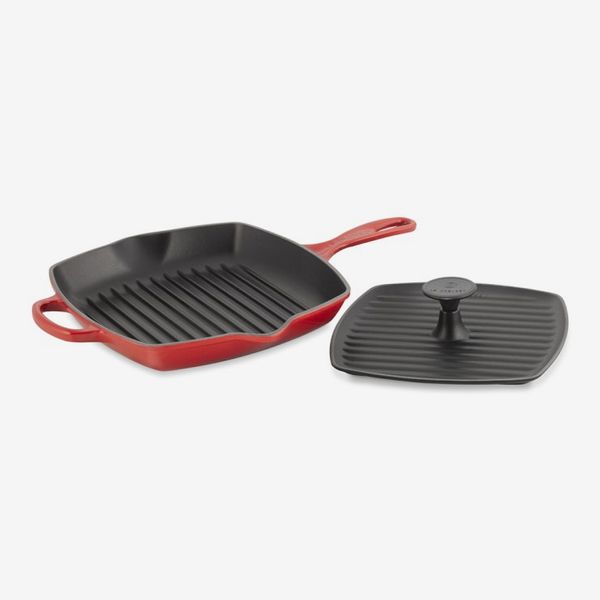 Le Creuset Signature Cast-Iron Square Grill Pan & Press Set