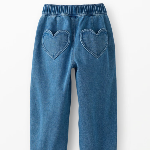 Hanna Andersson Denim Heart Pocket Barrel Pants