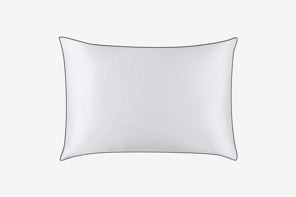 Mellanni Silk Pillowcase Standard, White With Black Piping