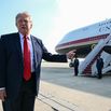 US President Donald Trump speaks to the press before he boards Air Force One for his first flight aboard the Qatar-gifted Boeing 747-8 which is now the new Air Force One.