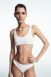 Cos Scoop-Neck Ribbed Bikini Top