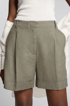 & Other Stories Tailored Wide-Leg Linen Shorts
