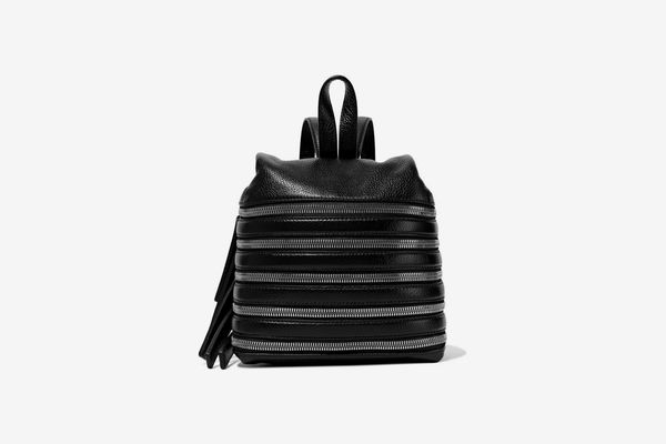 Kara Small Zip-Detailed Textured-Leather Backpack