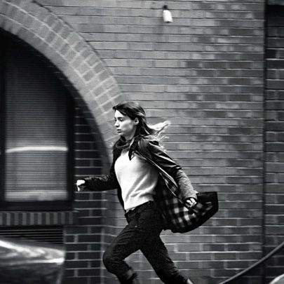Rooney Mara on the set. (The camera, at far left, is wrapped in plastic to keep out the “rain.”)