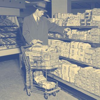 Young man in supermarket