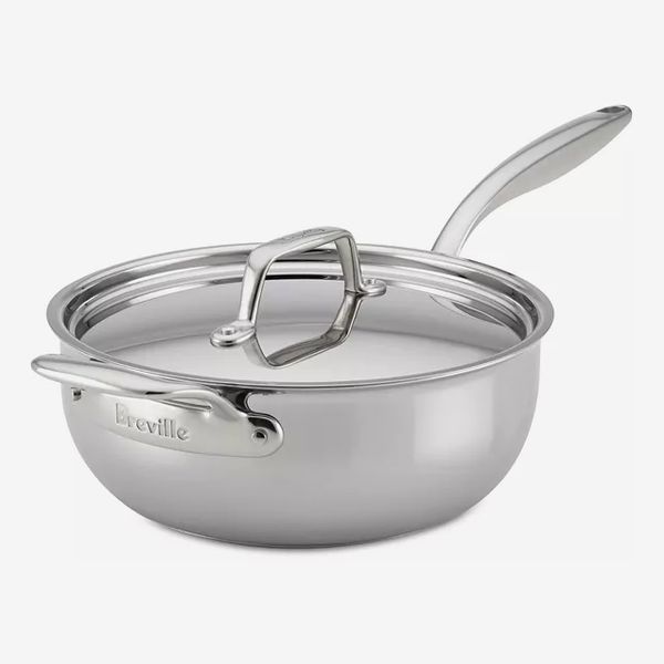 Breville Thermal Pro Clad Stainless Steel 4-Qt. Saucier & Lid