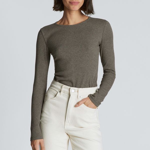 Everlane the Luxe Rib Long-Sleeve Crew