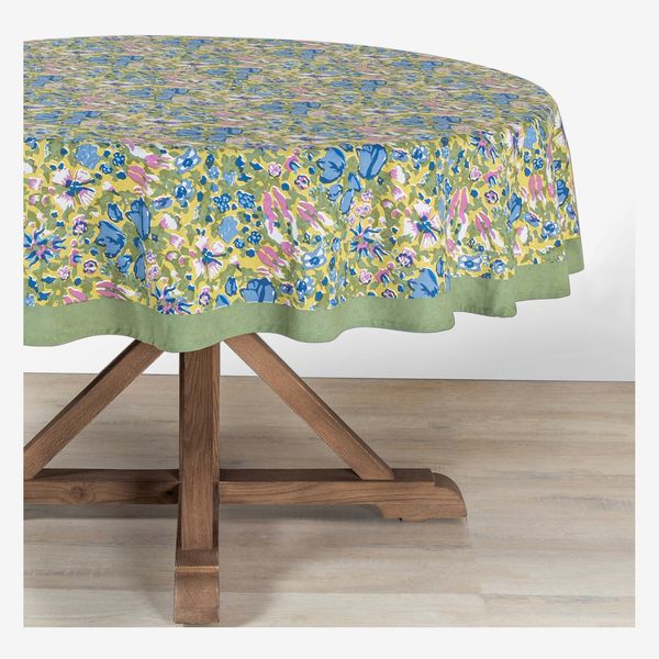 Couleur Nature French Tablecloth Jardin Blue & Vert