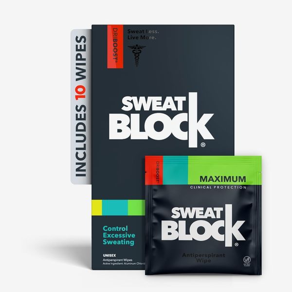 SweatBlock Max Clinical Antiperspirant Wipes 10-Count