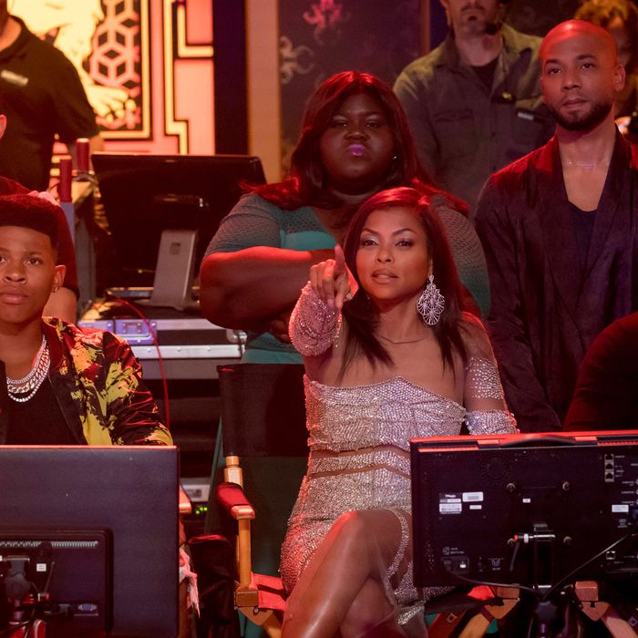 EMPIRE: Pictured top L-R: Gabourey Sidibe and Jussie Smollet. Bottom L-R: Bryshere Gray, Taraji P. Henson and guest star Taye Diggs in the