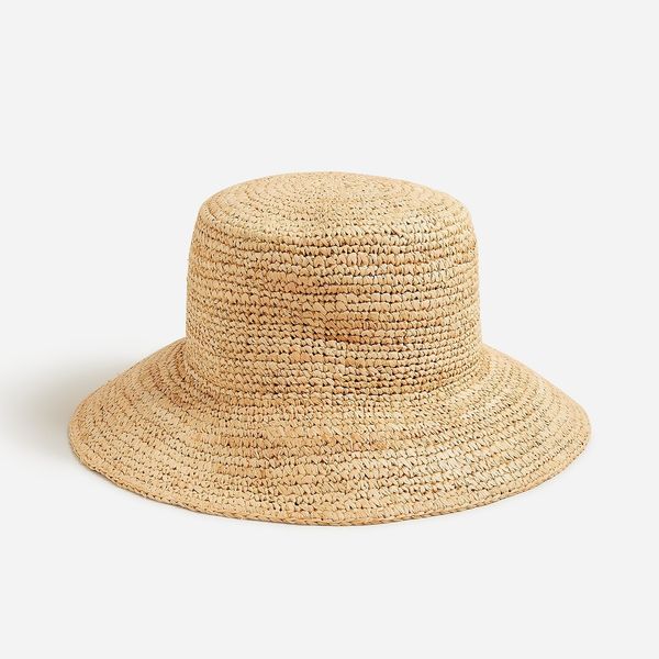 J.Crew Wide-Brim Raffia Bucket Hat