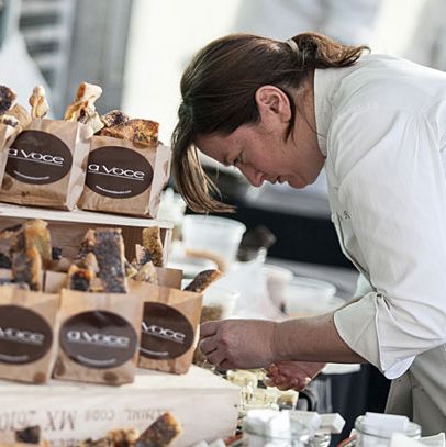 Missy Robbins (A Voce) equally focused on getting it just right not only for the judges, but the guests as well.