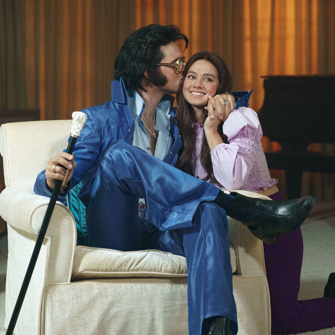 priscilla presley purple dress Coppola's 'Priscilla' Costumes Tell a Story in 3 Parts