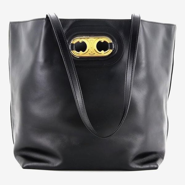 Pre-Loved Cabas Maillon Triomphe Bag Leather, Black
