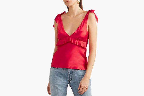 Maggie Marilyn Bow-detailed Silk Camisole