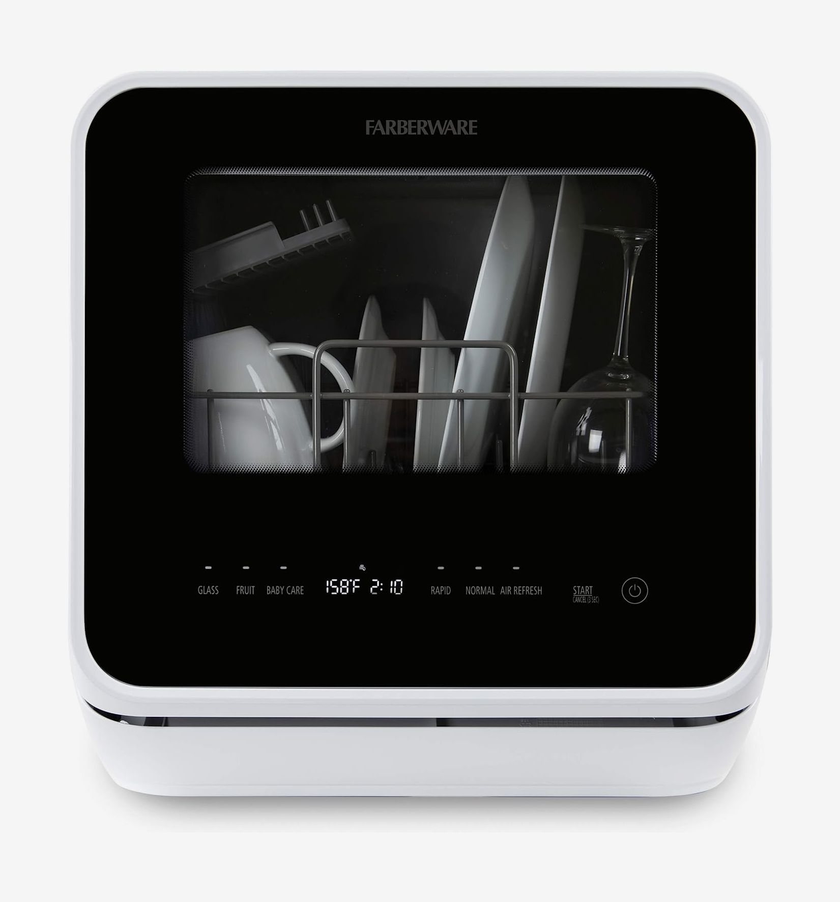 DNYSYSJ Portable Countertop Dishwasher 4 Washing Programs Display Automatic Dishwashing 